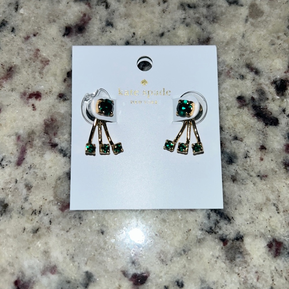 Kate Spade Earrings - Emerald Green NWT